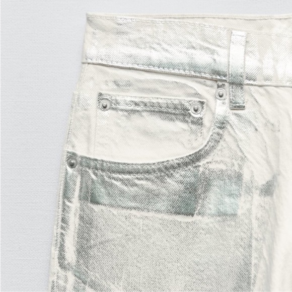 ZARA WOMEN BOYFRIEND MID-RISE JEANS - Silver - Picture 10 of 10